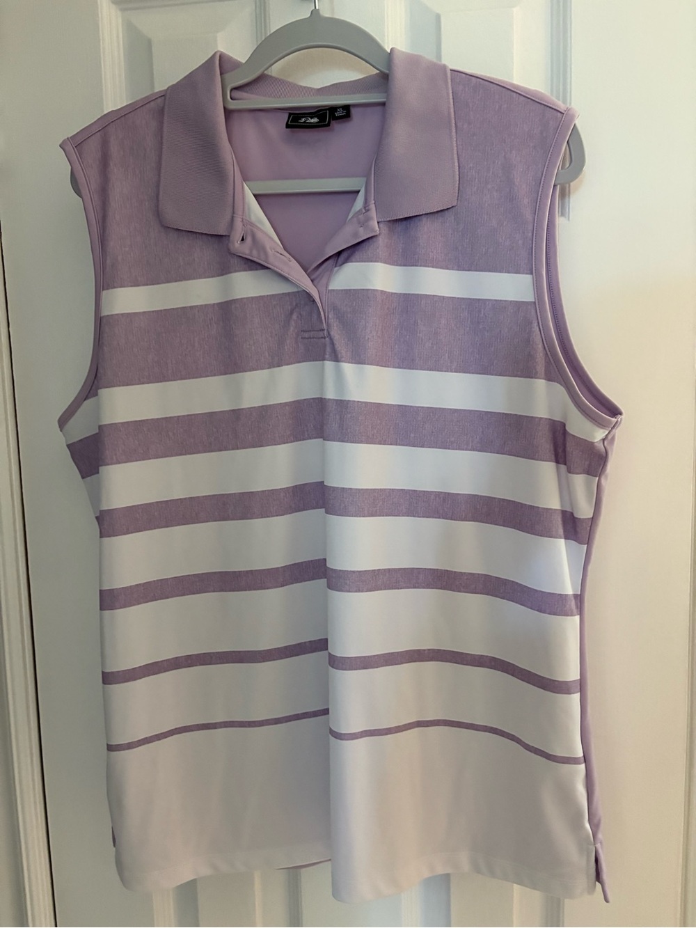 Northern Spirit Sleeveless Golf Shirt - Lavender Stripe